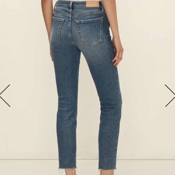 7FAM Roxy Skinny Jeans Cut Hem Low Rise Blue Women's 26 - Picture 1 of 6